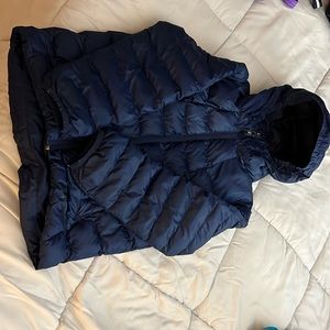 Kids Medium Jacket, Marmot Down Hoodie, Navy Blue, Zippered hand pockets